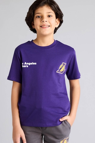 Defacto Nba Los Angeles Lakers New Regular Fıt Bisiklet Yaka Kısa Kollu Tişört Erkek Çocuk G7613a826smpr299 Mor-pr299