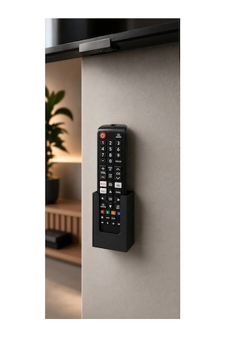 Veriqo 3d 2'li Duvar Kumanda Standı Tv Kumanda Askılığı Kendinden Yapışkanlı Kumanda Tutucu Siyah