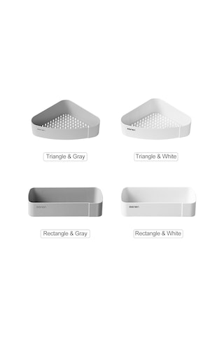 Teltree Yapışkanlı, Deliksiz Beyit Duvar Askısı - Geniş Depolama Alanı İle Banyo, Mutfak İçin Pratik Çözüm Beyaz