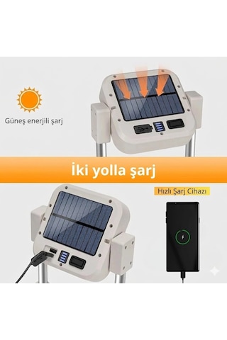 Katlanabilir Çok İşlevli Kamp Lambası - Her Ortama Uyum Sağlayan Güçlü 4 Modlu Aydınlatma Beyaz