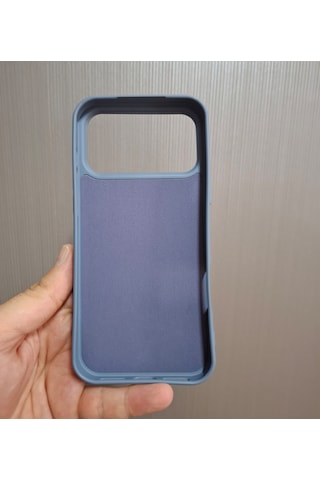 Apple Uyumlu iPhone 17 Pro Logolu İçi Kadife Silikon Lansman Kılıf Füme