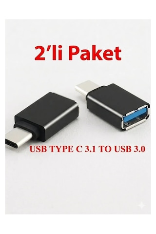 Alfais Zey Alfais 4963 Type C Usb 3.1 To Usb 3.0 Şarj Data Çevirici Dönüştürücü Adaptör 2 Li Paket