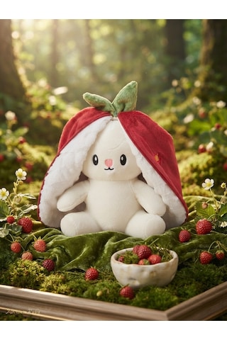 Peluş Meyveli Tavşan -55 Cm Kırmızı
