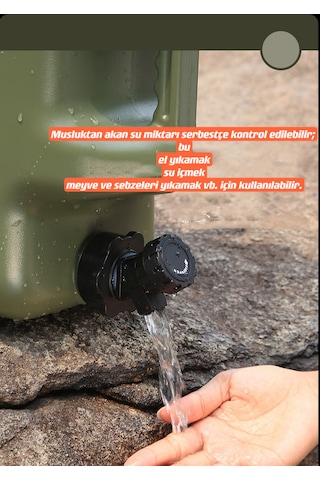 Shufa Açık Su Konteyneri Piknik Kamp Içme Kova Depolama Taşıyıcı Yeşil 12l Yeşil