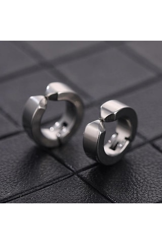 3 MM Sıkıştırmalı Unisex Erkek Çelik Küpe Deliksiz Kulaklara Mse1