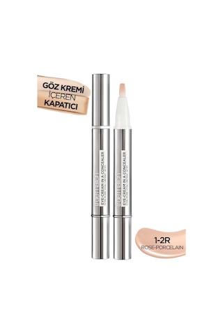 L'Oreal Paris True Match 2'si 1 Arada Göz Kremi Içeren Kapatıcı 1-2R Rose Porcelain