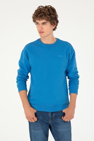 U.S. Polo Assn. Erkek Bisiklet Yaka Kobalt Basic Şardonlu Sweatshirt 50295148-VR077