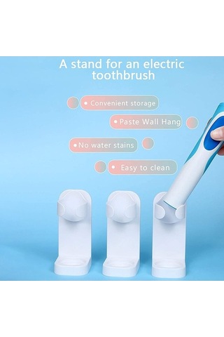 Bloomnest Lebıhmurah Bf1807 Elektrikli Diş Fırçası Tutucu 4'lü, Duvara Monte Banyo Yöneticisi Beyaz