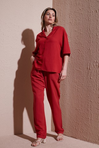 Fashion Friends Bayan Pantolon 25y0550k1 Kiremit Kiremit