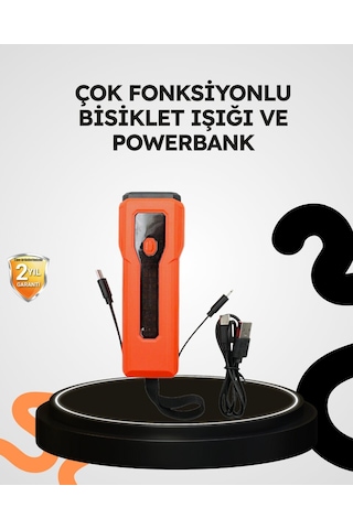 Northcity 600 Lümen Powerbanklı Bisiklet Ön Işığı Ve Çakar Sistem - Su Geçirmez