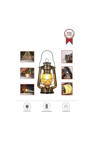 Özel Seri Nostalji Sever Fener Model Nostaljik Aydınlatma Retro Şarjlı Led Gece Lambası Lw41 Koyu Ahşap