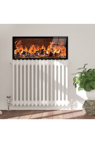 Decorita Petek Üstü Cam | Taşlı Şömine Görünümlü | 50cm x 120cm