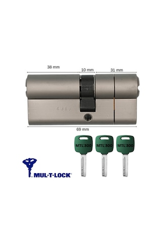 Mul-t-lock Mtl 300 Tuzaklı Bilyalı Barel Kapı Kilidi 69 Mm