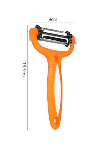 Xiyyadms Mutfak Çok İşlevli El Aleti: Sebze-meyve Soyucu, Dilimleyici Ve Kore Havuç Kesici - Paslanmaz Çelik Bıçaklı Abs Kollü Turuncu