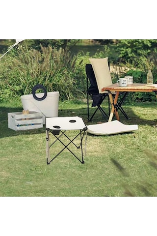 Dolıty Katlanabilir Kamp Masası Ağır Hizmet Tipi Çerçeve Beyaz Ve Siyah Çok Renkli