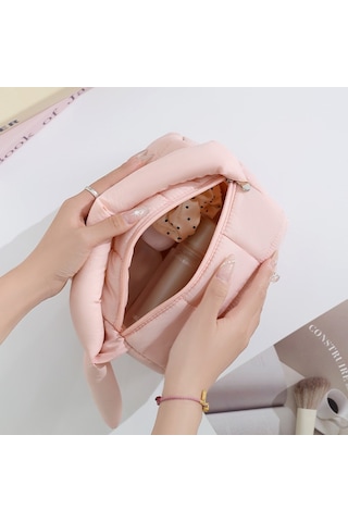 Taşınabilir Tuvalet Çantası Seyahat Kozmetik Çantası Büyük Kapasiteli Su Geçirmez Pembe