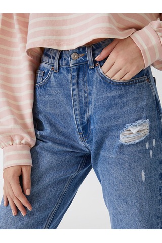 Loft Mom Regular Fit Kadın Pantolon Denim