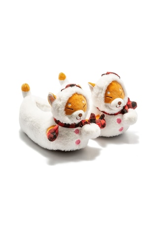 Twigy Eskimo Kadın,Garson Boy Hayvanlı Panduf Beyaz 36/41 CC0630 Beyaz