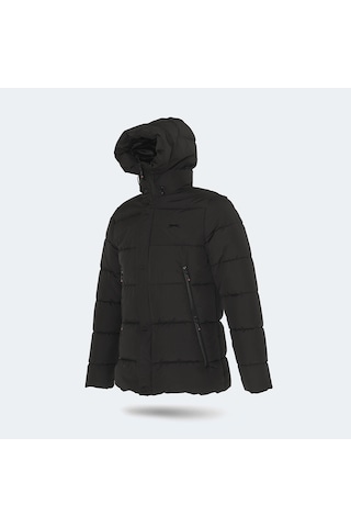 Slazenger GAFAR Büyük Beden Erkek Kapüşonlu Şişme Siyah Mont & Kaban