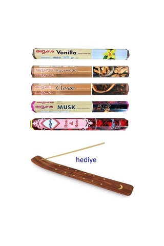 Northcity 5 Paket 20 Çubuklu Tütsü Vanilla - Musk - Clove - Wood - Redrose - Kayık Hediyeli