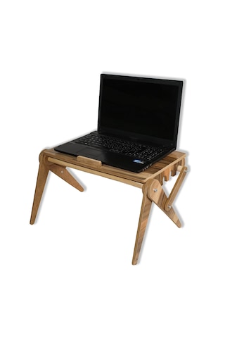 Dzgn Home Katlanabilir Laptop Standı Ahşap Laptop Sehpası Ceviz