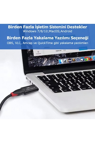 Hdmı Video Capture Kartı Full Hd 1080p Usb Görüntü Yakalama Video Kayıt Ve Canlı Yayın Adaptörü