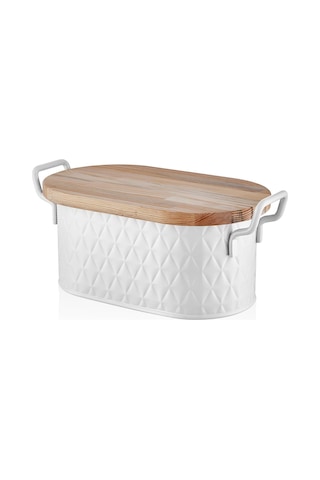 The Mia Prizma Ekmek Saklama Kabı Beyaz 40x22x18 Cm Pzm0003 Beyaz