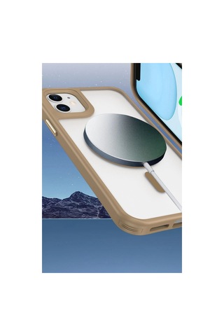 Apple iPhone Uyumlu- 11 Kılıf Enka Magsafe Silikon Kılıf - Desert