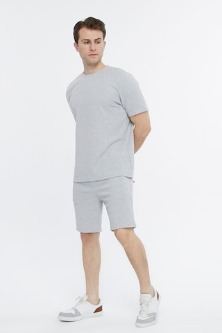Bella Dossi Waffle Kumaş 0 Yaka Erkek Günlük Ve Spor Şort Takımı Gri
