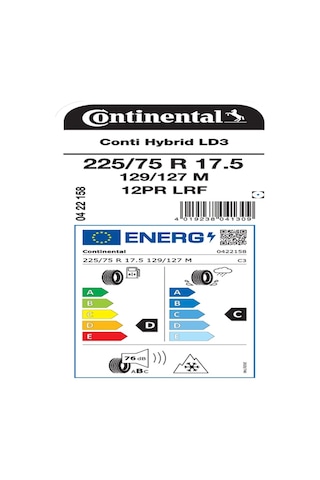 Continental 225/75R17.5 129/127M Tl Conti Hybrid Ld3 Eu Lrf 12Pr M+S 3Pmsf Kış Lastiği 2024