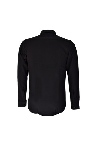 Erkek Spor Gofre Uzun Kol Gömlek Bgl-st03533 Siyah