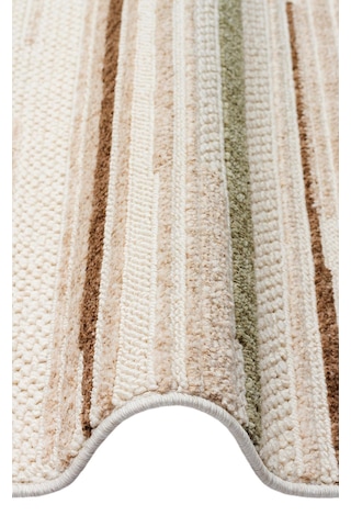 Eko Halı Joy 01 Yeşil Kahve Hav Toz Vermeyen Modern Makine Halısı