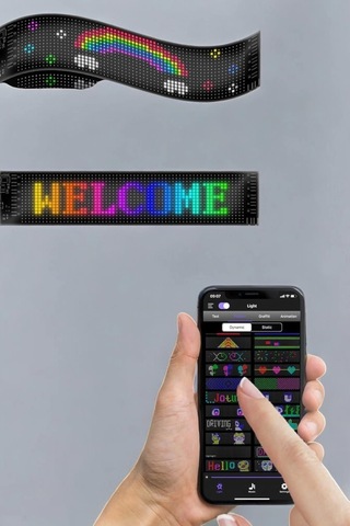 Otomobil Uyumlu Led Matrix Dijital Ekran Bluetooth Bağlantılı Çok Renkli