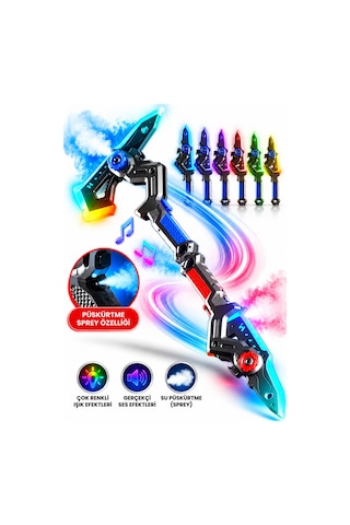 Oyuncak Balta 86 Cm 2'si 1 Arada Rgb Işıklı Sesli Şarjlı Buhar Püskürtmeli Çok Renkli