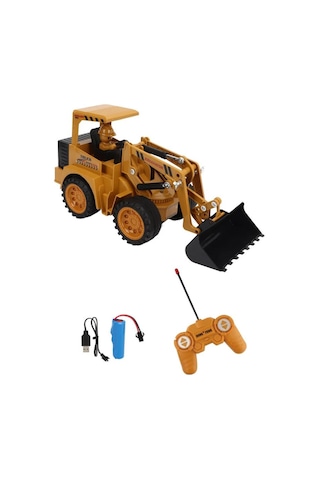 Şarjlı Kumandalı Çocuk Eğitici Full Fonksiyon Oyuncak Araç İş Makinası Kepçe Sarı
