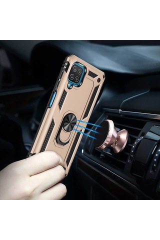 Samsung Uyumlu Galaxy A12 Kılıf Zore Vega Kapak Mavi