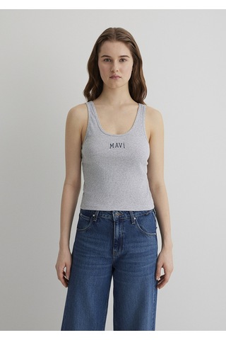 Mavi - Mavi Logo Baskılı Gri Atlet 1611899-83096