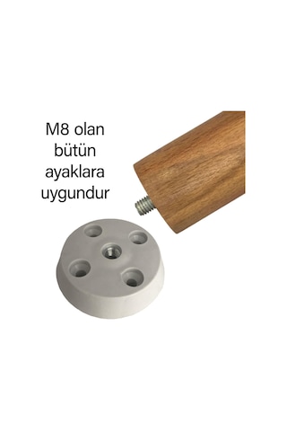 4 Adet Düz Ayak Tabanı Beyaz Mobilya Masa Sehpa Ayağı Bağlantı Aparatı Plastik