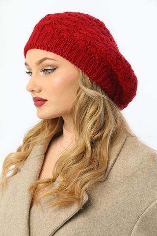 Çift Kat Bordo Kadın Ressam Bere Bordo