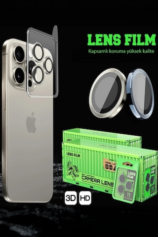 Newface Apple İphone Uyumlu 17 Pro Raze Metal Kamera Lens - Koyu Mavi