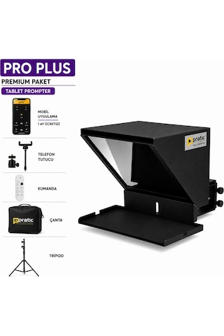 Pratic Tablet Prompter Pro Plus Set Kumanda Çanta Tripod Yerli Üretim
