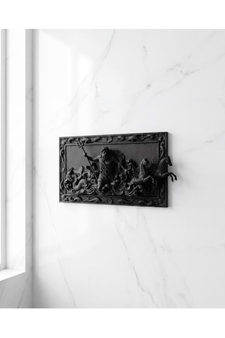 Poseidon Duvar Heykeli 3d Rölyef Tablo Antik Yunan Mitolojisi Barok Tasarım Mat Siyah 25 Cm Salon Ofis Duvar Dekoru Yeni Ev Hediyesi 25cm