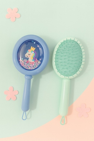 1 Adet Pembe Unicorn Figürlü Renkli Boncuklu Çocuk Saç Tarağı Fırçası Kolay Taranma Saçları Acıtmaz Saç Fırçası