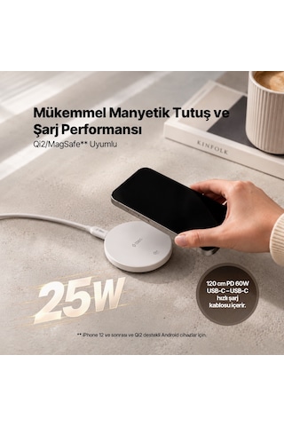 Ttec Aircharger Pro 2 Bliss Qi2.2/magsafe Özellikli 25w iPhone Uyumlu/android Stantlı Kablosuz Hızlı Şarj A Beyaz