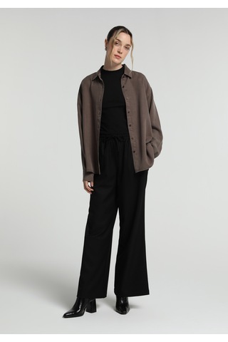 Colin's Colins Boyfriend Fit Shirt Neck Düz Kadın Kahverengi Uzun Kol Gömlek Cl1082412 Q1.v2 Brw