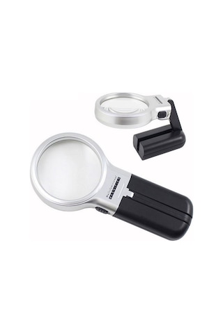 3x 4.5x Katlanabilir Ayarlı Büyüteç 10 Led Işık El Veya Masa Akrilik Optik Lens