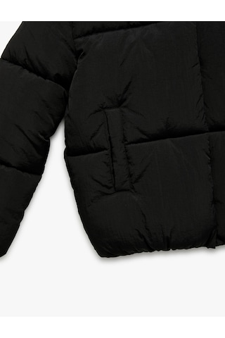 Koton Uzun Kollu Kapşonlu Şişme Mont Siyah 6wkg20025aw Siyah