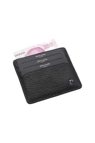 Pierre Cardin Siyah Floater Unisex Deri Kartlık 046a41 Siyah