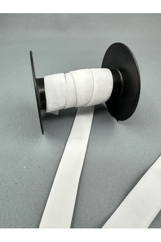 1.5 Cm Likralı Esnek Kadife-5 Metre-beyaz