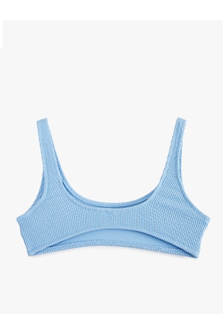 Koton Dokulu U Yaka Bralet Bikini Üstü Mavi 5sak10161mm Mavi